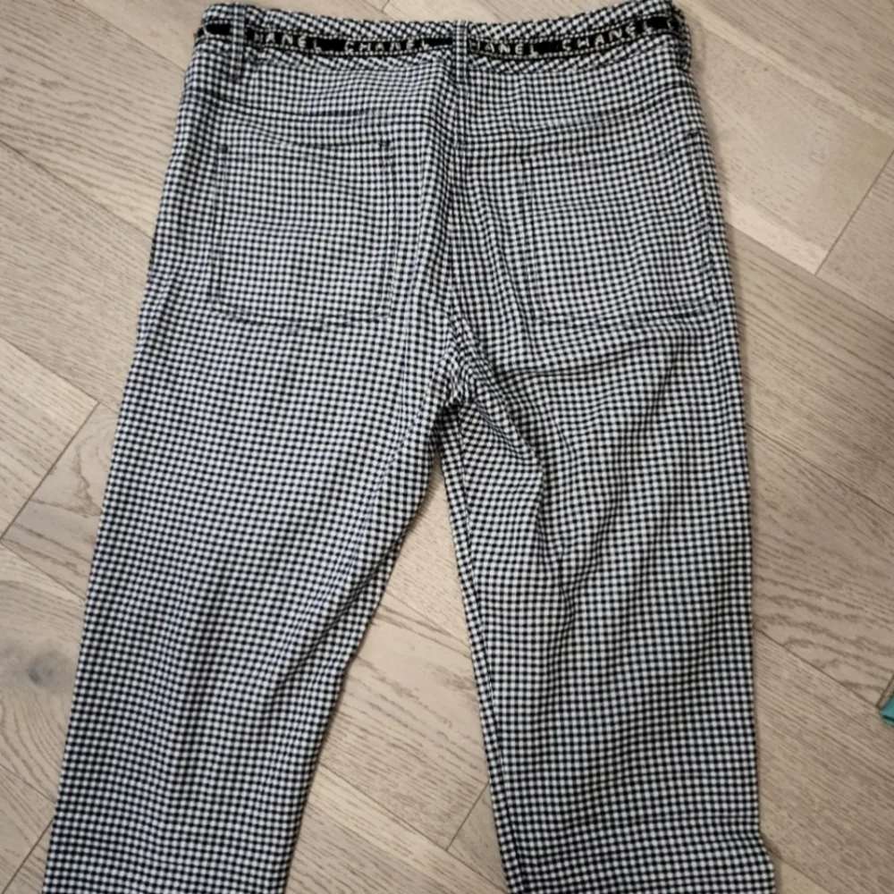 Authentic Chanel boutique logo waistband skinny gingham trousers - Picture 7 of 8